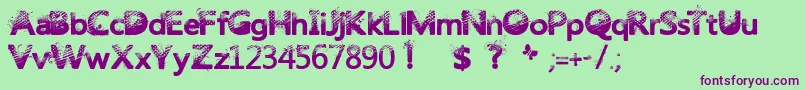 Trashbutterfly Font – Purple Fonts on Green Background