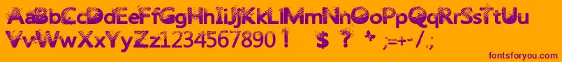 Trashbutterfly Font – Purple Fonts on Orange Background