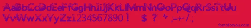 Trashbutterfly Font – Purple Fonts on Red Background