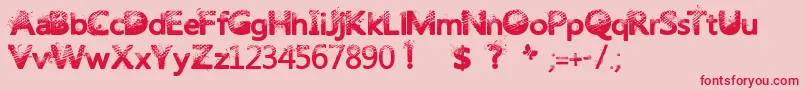 Trashbutterfly Font – Red Fonts on Pink Background
