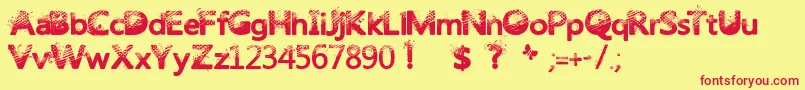 Trashbutterfly Font – Red Fonts on Yellow Background