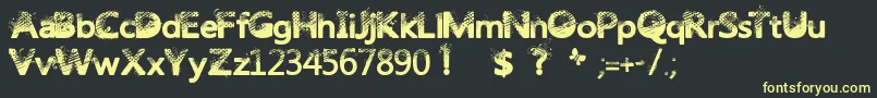 Trashbutterfly Font – Yellow Fonts on Black Background