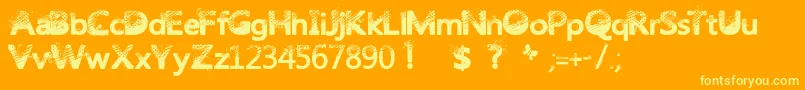 Trashbutterfly Font – Yellow Fonts on Orange Background