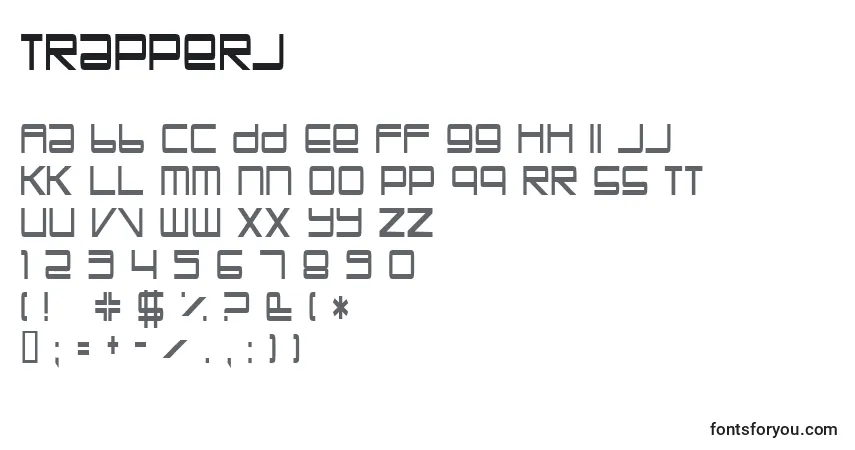 A fonte Trapperj – alfabeto, números, caracteres especiais
