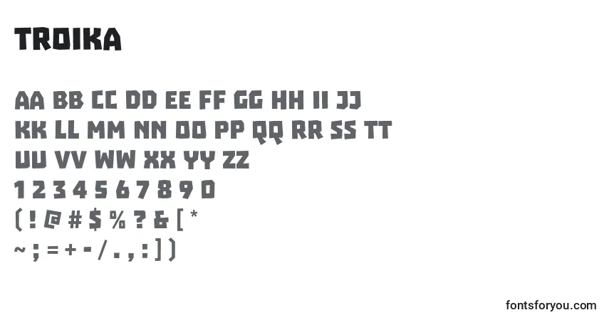 Schriftart Troika – Alphabet, Zahlen, spezielle Symbole