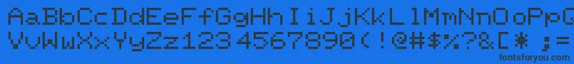 Czcionka PixelscreenRegular – czarne czcionki na niebieskim tle