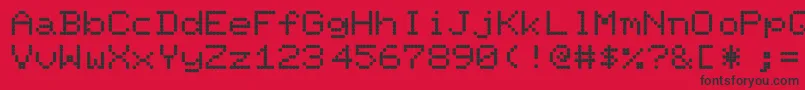 Czcionka PixelscreenRegular – czarne czcionki na czerwonym tle