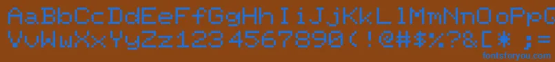 Шрифт PixelscreenRegular – синие шрифты на коричневом фоне