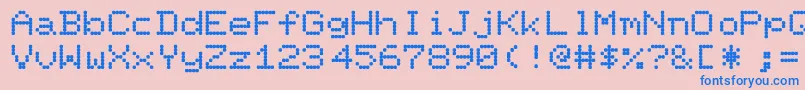 PixelscreenRegular Font – Blue Fonts on Pink Background