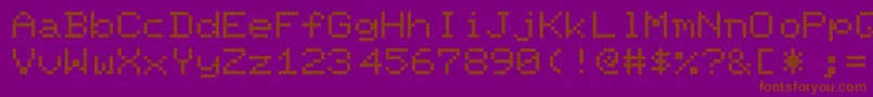 PixelscreenRegular Font – Brown Fonts on Purple Background