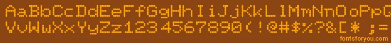 PixelscreenRegular Font – Orange Fonts on Brown Background