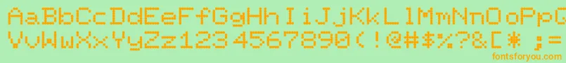 fuente PixelscreenRegular – Fuentes Naranjas Sobre Fondo Verde