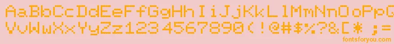 PixelscreenRegular Font – Orange Fonts on Pink Background