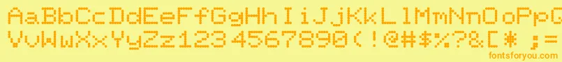 PixelscreenRegular Font – Orange Fonts on Yellow Background