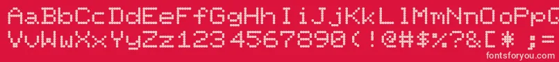 PixelscreenRegular Font – Pink Fonts on Red Background