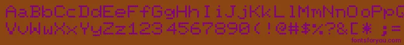 PixelscreenRegular Font – Purple Fonts on Brown Background