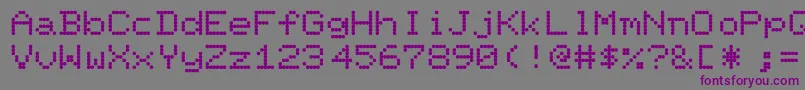 PixelscreenRegular-fontti – violetit fontit harmaalla taustalla