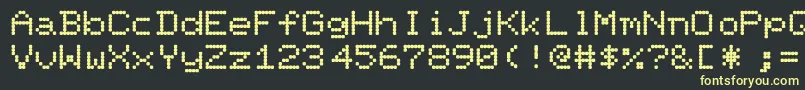 PixelscreenRegular Font – Yellow Fonts on Black Background