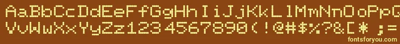 Шрифт PixelscreenRegular – жёлтые шрифты на коричневом фоне