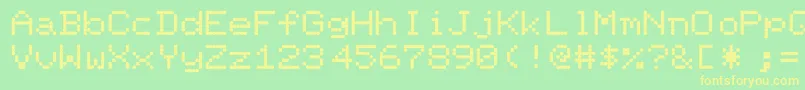 PixelscreenRegular Font – Yellow Fonts on Green Background