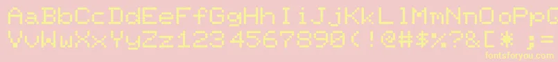 PixelscreenRegular Font – Yellow Fonts on Pink Background