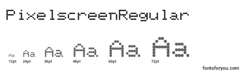 Размеры шрифта PixelscreenRegular