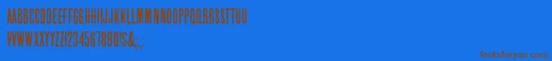 HffBeerVan Font – Brown Fonts on Blue Background