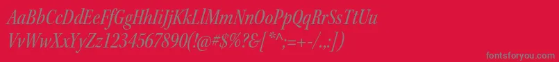 Weitere Informationen zur KeplerstdCnitsubh-Schriftart KeplerstdCnitsubh-Schriftart – Graue Schriften auf rotem Hintergrund