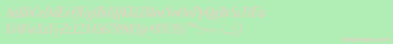 Шрифт KeplerstdCnitsubh – розовые шрифты на зелёном фоне