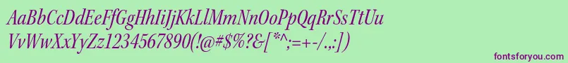 KeplerstdCnitsubh Font – Purple Fonts on Green Background