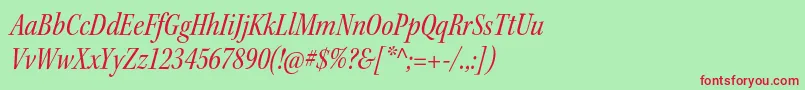 KeplerstdCnitsubh Font – Red Fonts on Green Background