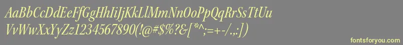 KeplerstdCnitsubh-fontti – keltaiset fontit harmaalla taustalla