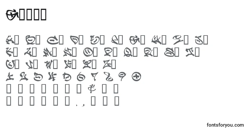 A fonte Graff (51924) – alfabeto, números, caracteres especiais