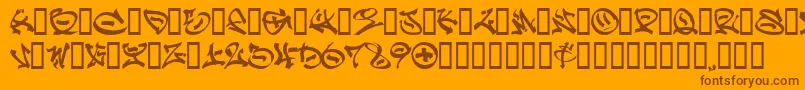 Graff Font – Brown Fonts on Orange Background