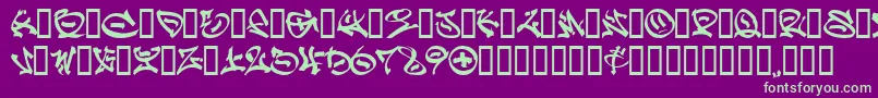 Graff Font – Green Fonts on Purple Background