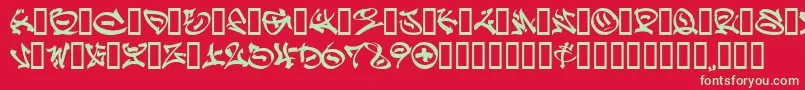 Graff Font – Green Fonts on Red Background