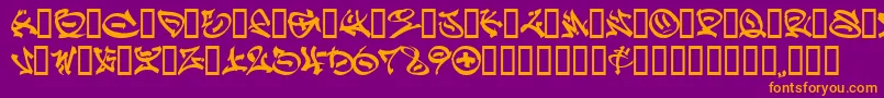 Graff Font – Orange Fonts on Purple Background