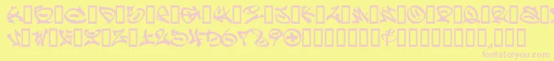 Graff Font – Pink Fonts on Yellow Background