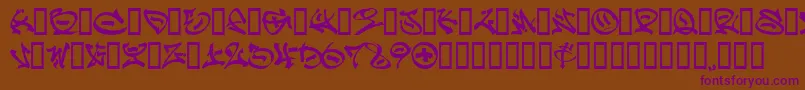 Graff-Schriftart – Violette Schriften auf braunem Hintergrund