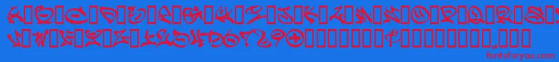Graff Font – Red Fonts on Blue Background