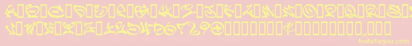 Graff Font – Yellow Fonts on Pink Background