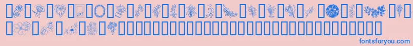 FromTheGarden-Schriftart – Blaue Schriften auf rosa Hintergrund