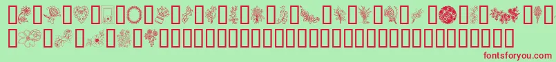 FromTheGarden-Schriftart – Rote Schriften auf grünem Hintergrund