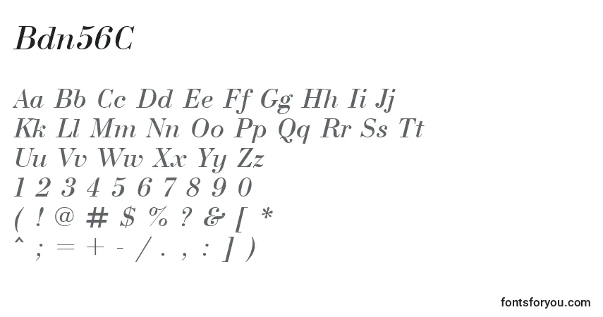 Шрифт Bdn56C – алфавит, цифры, специальные символы