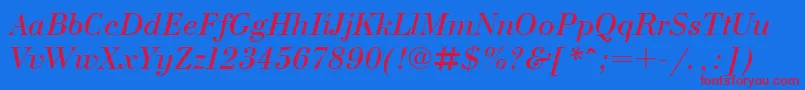 Bdn56C Font – Red Fonts on Blue Background