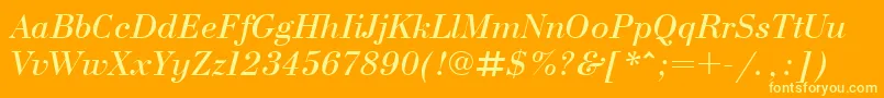 Bdn56C-fontti – keltaiset fontit oranssilla taustalla