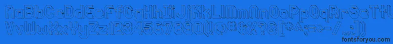 Knochen3DOutlined Font – Black Fonts on Blue Background