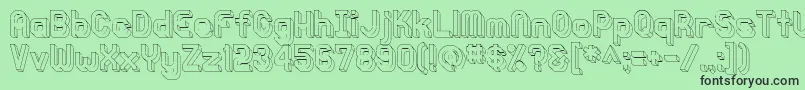 Knochen3DOutlined Font – Black Fonts on Green Background