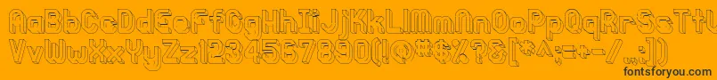 Knochen3DOutlined Font – Black Fonts on Orange Background