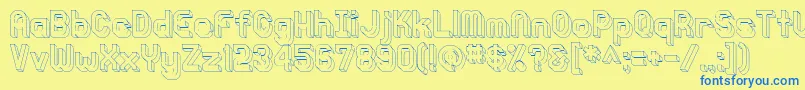 Knochen3DOutlined Font – Blue Fonts on Yellow Background